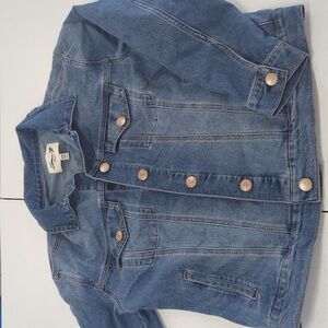 Blue Denim Jacket with Copper Buttons